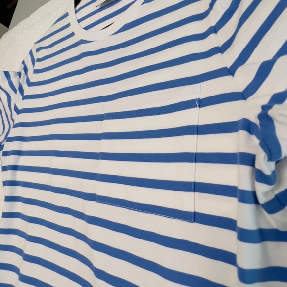 TANYA TAYLOR: Brand New Blue/White Strip Dress with pockets - Size Medium - Picture 7 of 10